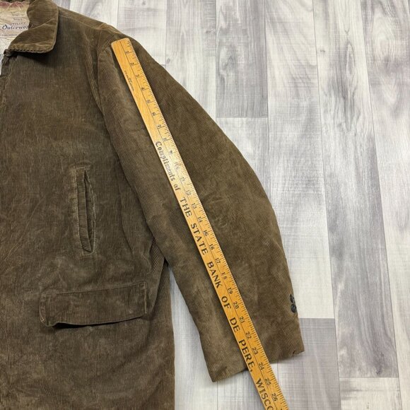 ✅ Mens L VTG Sears Utility Outerwear Brown Corduroy Jacket *Talon Zipper **FLAWS - Picture 14 of 16